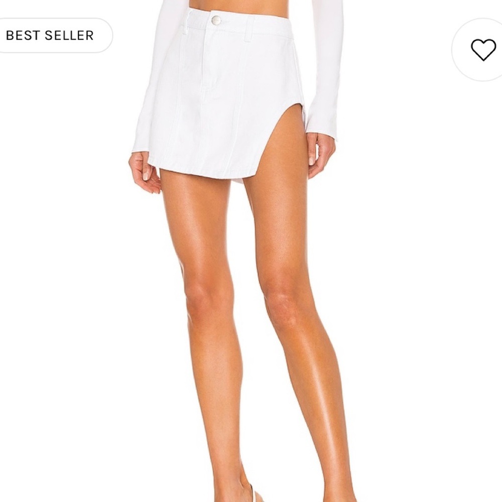 superdown Abby Slit Mini Skirt in White